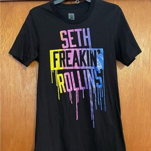 Black Seth Rollins Graphic T-Shirt - Size Small